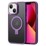 For iPhone 13 Skin Feel MagSafe Magnetic Holder Phone Case(Purple)
