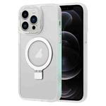 For iPhone 12 Pro Skin Feel MagSafe Magnetic Holder Phone Case(Matte White)