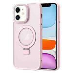 For iPhone 11 Skin Feel MagSafe Magnetic Holder Phone Case(Pink)