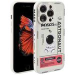 For iPhone 6 Plus / 6s Plus Astronaut Pattern Silicone Straight Edge Phone Case(Mars Astronaut-White)