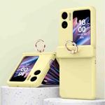 For OPPO Find N2 Flip Macaron Magnetic Three-piece Phone Case with Ring(Yellow)