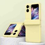 For OPPO Find N2 Flip Macaron Magnetic Three-piece Phone Case with Hinge(Yellow)