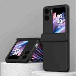 For OPPO Find N2 Flip Macaron Magnetic Three-piece Phone Case with Hinge(Black)