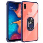 For Galaxy A50 Shockproof Transparent TPU + Acrylic Case with Ring Holder(Blue)