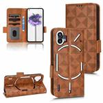 For Nothing Phone 1 Symmetrical Triangle Leather Phone Case(Brown)