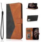 For iPhone 13 Pro Max Dual-color Stitching Leather Phone Case(Black Brown)