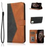 For iPhone 11 Dual-color Stitching Leather Phone Case(Black Brown)