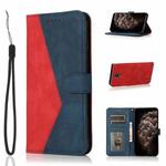 For Nokia 1.3 Dual-color Stitching Leather Phone Case(Red Blue)