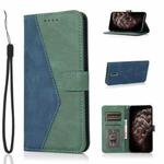 For Nokia 2.3 Dual-color Stitching Leather Phone Case(Blue Green)