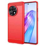 For OnePlus Ace 2V Brushed Texture Carbon Fiber TPU Phone Case(Red)