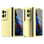 For OPPO Find N2 Macaron Magnetic Hinge Full Coverage Phone Case with Pen Slot(Yellow)