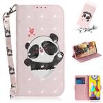 For Galaxy M31 3D Colored Drawing Horizontal Flip Leather Case with Holder & Card Slot & Wallet & Lanyard(Love-heart Bear)