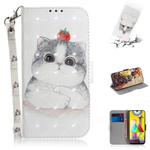 For Galaxy M31 3D Colored Drawing Horizontal Flip Leather Case with Holder & Card Slot & Wallet & Lanyard(Cute Cat)