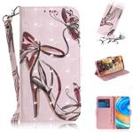 For Xiaomi Redmi Note 9 Pro 3D Colored Drawing Horizontal Flip Leather Case with Holder & Card Slot & Wallet & Lanyard(Butterfly High Heels)