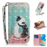 For Xiaomi Redmi Note 9 Pro 3D Colored Drawing Horizontal Flip Leather Case with Holder & Card Slot & Wallet & Lanyard(Black and White Cat)