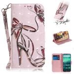 For Nokia 1.3 3D Colored Drawing Horizontal Flip Leather Case with Holder & Card Slot & Wallet & Lanyard(Butterfly High Heels)