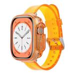 For Apple Watch Ultra 49mm Glacier Jelly Clear TPU Case Watch Band(Orange)