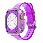 For Apple Watch Ultra 49mm Glacier Jelly Clear TPU Case Watch Band(Purple)