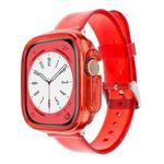 For Apple Watch Ultra 49mm Glacier Jelly Clear TPU Case Watch Band(Red)