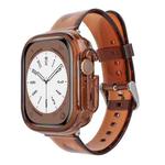 For Apple Watch Ultra 49mm Glacier Jelly Clear TPU Case Watch Band(Brown)
