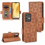 For vivo S12 Pro / V230 Pro Symmetrical Triangle Leather Phone Case(Brown)