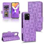 For vivo Y01 / Y15s 2021 Symmetrical Triangle Leather Phone Case(Purple)