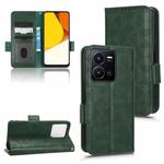 For vivo Y35 4G Symmetrical Triangle Leather Phone Case(Green)