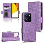 For vivo Y35 4G Symmetrical Triangle Leather Phone Case(Purple)