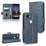 For Google Pixel 3 Lite / 3a Symmetrical Triangle Leather Phone Case(Blue)