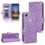 For Google Pixel 3 Lite XL / 3a XL Symmetrical Triangle Leather Phone Case(Purple)