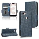 For Google Pixel 3 XL Symmetrical Triangle Leather Phone Case(Blue)