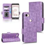 For Google Pixel 3 Symmetrical Triangle Leather Phone Case(Purple)