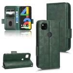 For Google Pixel 4a 4G Symmetrical Triangle Leather Phone Case(Green)