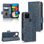 For Google Pixel 4a 5G Symmetrical Triangle Leather Phone Case(Blue)