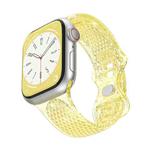 Diamond Pattern Clear TPU Watch Band For Apple Watch Series 8&7 41mm / SE 2&6&SE&5&4 40mm / 3&2&1 38mm(Yellow)