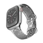 Diamond Pattern Clear TPU Watch Band For Apple Watch Ultra 49mm / Series 8&7 45mm / SE 2&6&SE&5&4 44mm / 3&2&1 42mm(Black)