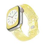 Diamond Pattern Clear TPU Watch Band For Apple Watch Ultra 49mm / Series 8&7 45mm / SE 2&6&SE&5&4 44mm / 3&2&1 42mm(Yellow)
