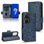 For Asus Zenfone 9 Symmetrical Triangle Leather Phone Case(Blue)