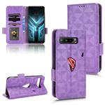 For Asus ROG Phone 3 Strix / 3 ZS661KL Symmetrical Triangle Leather Phone Case(Purple)