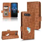 For Asus ROG Phone 5 Symmetrical Triangle Leather Phone Case(Brown)