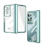 For OPPO Find N2 Integrated Electroplating Magnetic Transparent All-inclusive Phone Case with Hinge(Green)