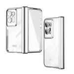 For OPPO Find N2 Integrated Electroplating Magnetic Transparent All-inclusive Phone Case with Hinge(White)