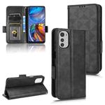 For Motorola Moto E32 4G Symmetrical Triangle Leather Phone Case(Black)