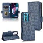 For Motorola Edge 30 Symmetrical Triangle Leather Phone Case(Blue)