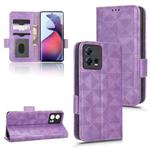For Motorola Edge 30 Fusion Symmetrical Triangle Leather Phone Case(Purple)