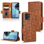 For Motorola Moto G72 4G Symmetrical Triangle Leather Phone Case(Brown)