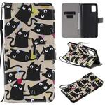 For Galaxy A51 Painting Horizontal Flip Leather Case with Holder & Card Slot & Lanyard(Cat)