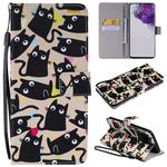 For Galaxy S20 Ultra Painting Horizontal Flip Leather Case with Holder & Card Slot & Lanyard(Cat)