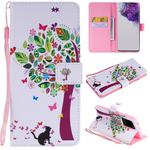 For Galaxy S20 Ultra Painting Horizontal Flip Leather Case with Holder & Card Slot & Lanyard(Cat and Tree)
