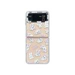 For Samsung Galaxy Z Flip3 5G Painted Rabbit Pattern Protective Phone Case(Transparent)